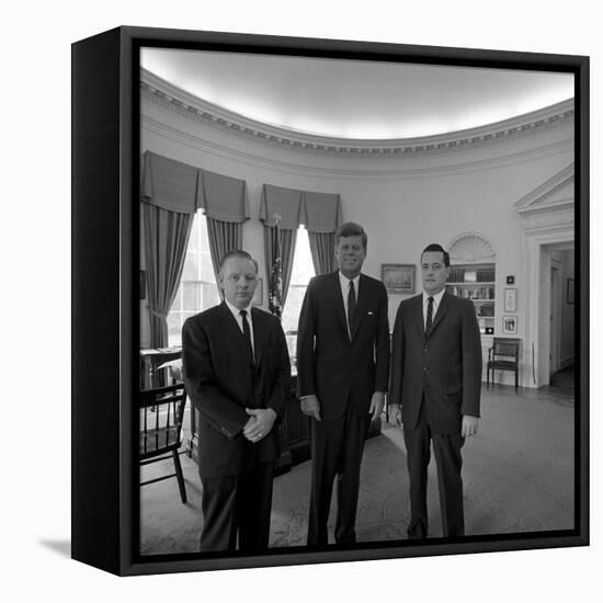 President John. F. Kennedy with Visitors at the White House-Stocktrek Images-Framed Stretched Canvas
