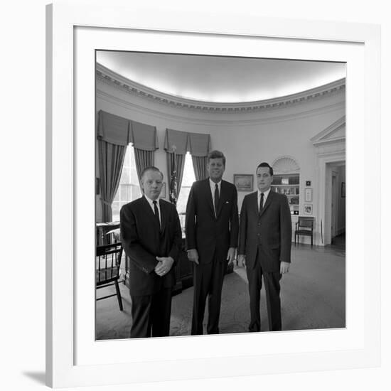 President John. F. Kennedy with Visitors at the White House-Stocktrek Images-Framed Photographic Print