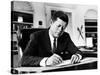 President John F. Kennedy Working at His Desk in the Oval Office of the White House-Alfred Eisenstaedt-Stretched Canvas