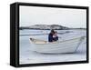 President John Kennedy and John Jr. Play in a Beached Rowboat at Newport, Rhode Island. 1962-null-Framed Stretched Canvas