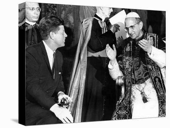 President John Kennedy and Pope Paul VI in Conversation-null-Stretched Canvas