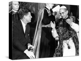 President John Kennedy and Pope Paul VI in Conversation-null-Stretched Canvas