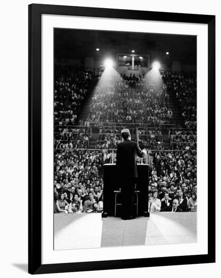 President John Kennedy Campaigns for Democrats in the Mid-Term Elections-null-Framed Photo