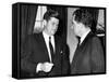 President John Kennedy Confers with Former Vice President Richard Nixon-null-Framed Stretched Canvas