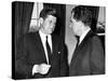 President John Kennedy Confers with Former Vice President Richard Nixon-null-Stretched Canvas