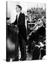 President John Kennedy Delivering His Inaugural Address-null-Stretched Canvas