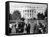 President John Kennedy in Front of the White House-null-Framed Stretched Canvas