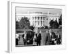 President John Kennedy in Front of the White House-null-Framed Photo