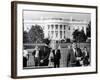 President John Kennedy in Front of the White House-null-Framed Photo