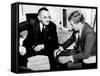 President John Kennedy Meeting with Vice President Lyndon Johnson-null-Framed Stretched Canvas