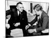 President John Kennedy Meeting with Vice President Lyndon Johnson-null-Mounted Photo