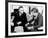 President John Kennedy Meeting with Vice President Lyndon Johnson-null-Framed Photo