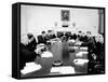 President John Kennedy Meets with His Cabinet-null-Framed Stretched Canvas