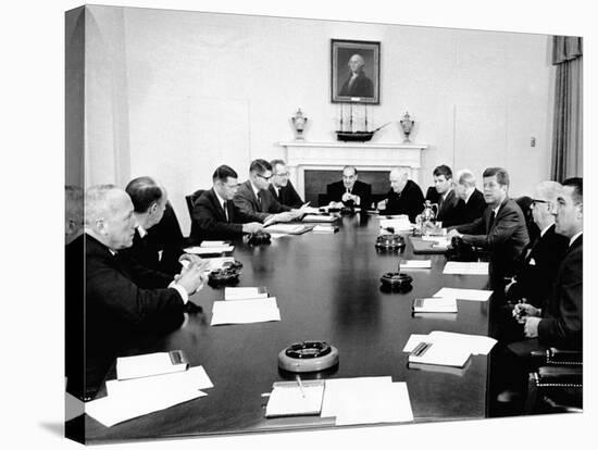 President John Kennedy Meets with His Cabinet-null-Stretched Canvas