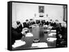 President John Kennedy Meets with His Cabinet-null-Framed Stretched Canvas