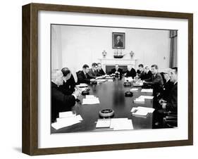 President John Kennedy Meets with His Cabinet-null-Framed Photo