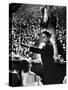 President John Kennedy Next to His Wife Jacqueline Overlooking Crowd Attending His Inaugural Ball-Paul Schutzer-Stretched Canvas