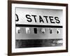 President John Kennedy Peers Out from Window of Air Force One-null-Framed Photo