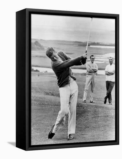 President John Kennedy Playing Golf at Hyannis Port. July 20, 1963-null-Framed Stretched Canvas