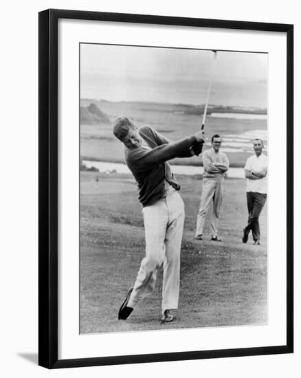 President John Kennedy Playing Golf at Hyannis Port. July 20, 1963-null-Framed Photo