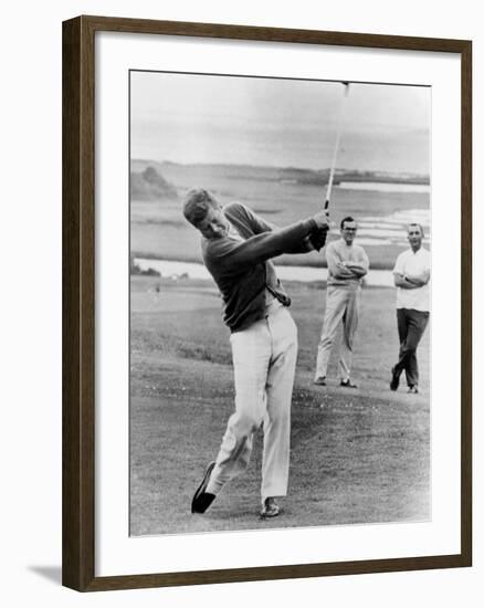 President John Kennedy Playing Golf at Hyannis Port. July 20, 1963-null-Framed Photo