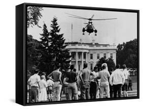 President John Kennedy's New Helicopter Takes Off from the South Lawn-null-Framed Stretched Canvas