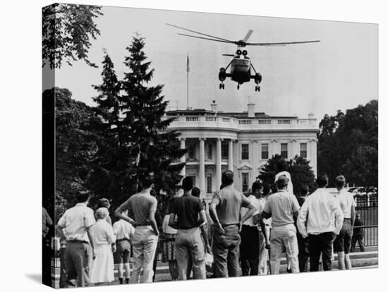 President John Kennedy's New Helicopter Takes Off from the South Lawn-null-Stretched Canvas