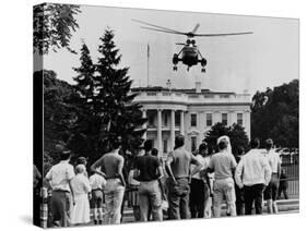 President John Kennedy's New Helicopter Takes Off from the South Lawn-null-Stretched Canvas