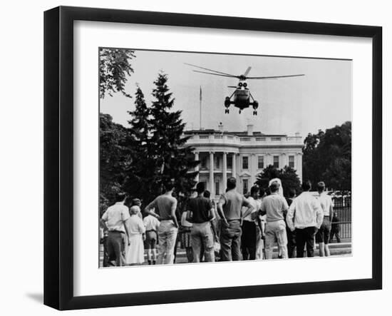 President John Kennedy's New Helicopter Takes Off from the South Lawn-null-Framed Photo