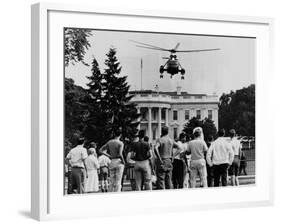 President John Kennedy's New Helicopter Takes Off from the South Lawn-null-Framed Photo