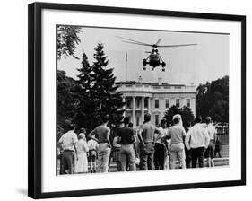 President John Kennedy's New Helicopter Takes Off from the South Lawn-null-Framed Photo