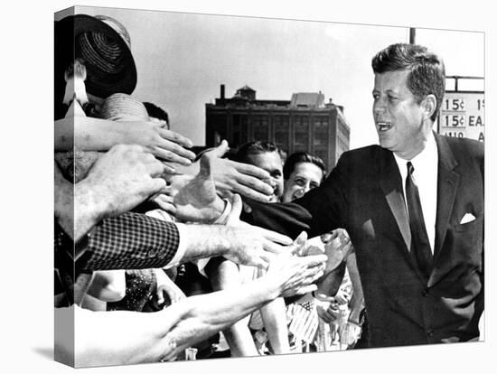President John Kennedy Shakes Hands as He Arrives at Independence Hall, July 4, 1962-null-Stretched Canvas