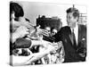 President John Kennedy Shakes Hands as He Arrives at Independence Hall, July 4, 1962-null-Stretched Canvas