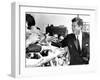 President John Kennedy Shakes Hands as He Arrives at Independence Hall, July 4, 1962-null-Framed Photo