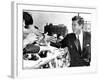 President John Kennedy Shakes Hands as He Arrives at Independence Hall, July 4, 1962-null-Framed Photo