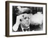 President John Kennedy, Smoking a Cigar at a Democratic Fundraiser, Oct. 19, 1963-null-Framed Photo