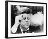 President John Kennedy, Smoking a Cigar at a Democratic Fundraiser, Oct. 19, 1963-null-Framed Photo