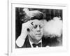 President John Kennedy, Smoking a Cigar at a Democratic Fundraiser, Oct. 19, 1963-null-Framed Photo