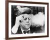 President John Kennedy, Smoking a Cigar at a Democratic Fundraiser, Oct. 19, 1963-null-Framed Photo