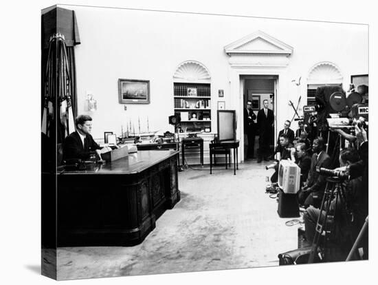 President John Kennedy Television Address on Civil Rights-null-Stretched Canvas