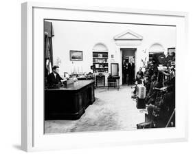 President John Kennedy Television Address on Civil Rights-null-Framed Photo