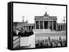 President John Kennedy Visits the Berlin Wall-null-Framed Stretched Canvas