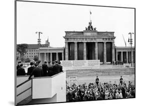 President John Kennedy Visits the Berlin Wall-null-Mounted Photo