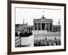 President John Kennedy Visits the Berlin Wall-null-Framed Photo