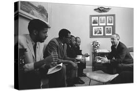 President Johnson with Civil Rights Activists after Signing the 1965 Voting Rights Act-null-Stretched Canvas