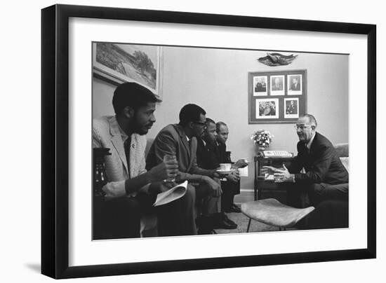 President Johnson with Civil Rights Activists after Signing the 1965 Voting Rights Act-null-Framed Photo