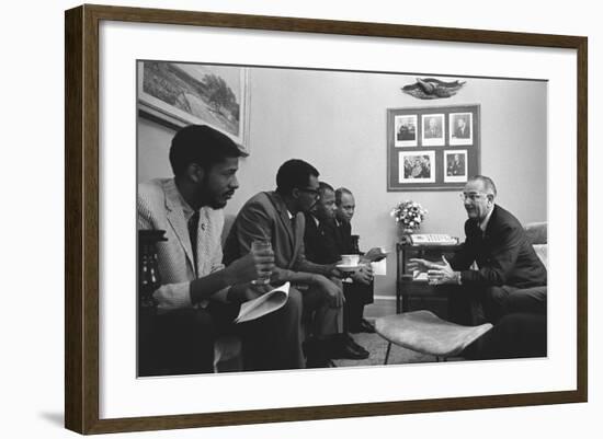 President Johnson with Civil Rights Activists after Signing the 1965 Voting Rights Act-null-Framed Photo