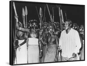President Jomo Kenyatta Joined in Tribal Dancing of the Rendille Tribe at Embu, Kenya-null-Framed Photo