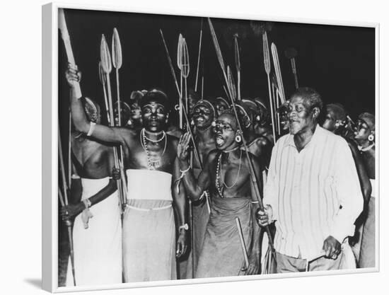 President Jomo Kenyatta Joined in Tribal Dancing of the Rendille Tribe at Embu, Kenya-null-Framed Photo