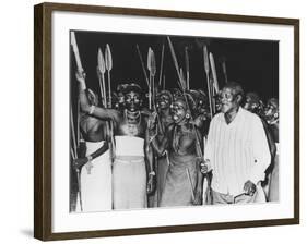 President Jomo Kenyatta Joined in Tribal Dancing of the Rendille Tribe at Embu, Kenya-null-Framed Photo